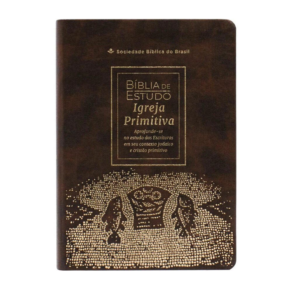 Bíblia de Estudo Igreja Primitiva | NAA | Capa Luxo Marrom
