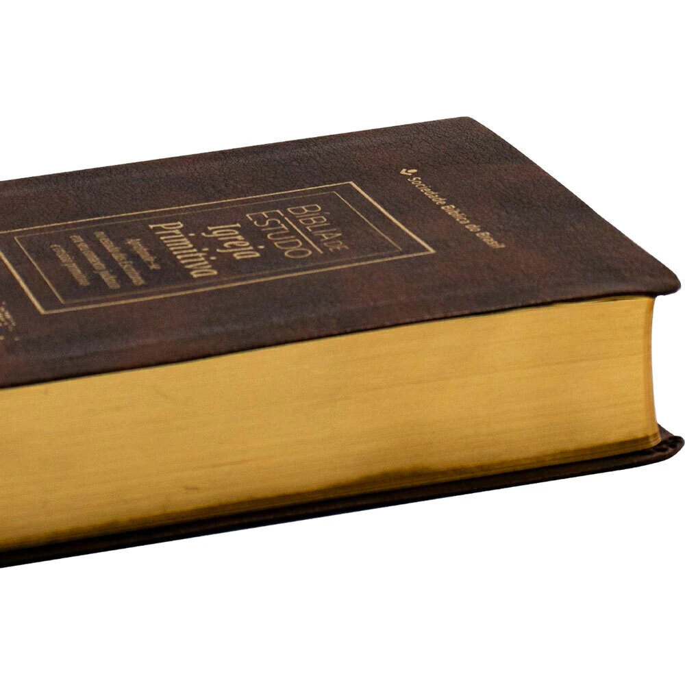 Bíblia de Estudo Igreja Primitiva | NAA | Capa Luxo Marrom