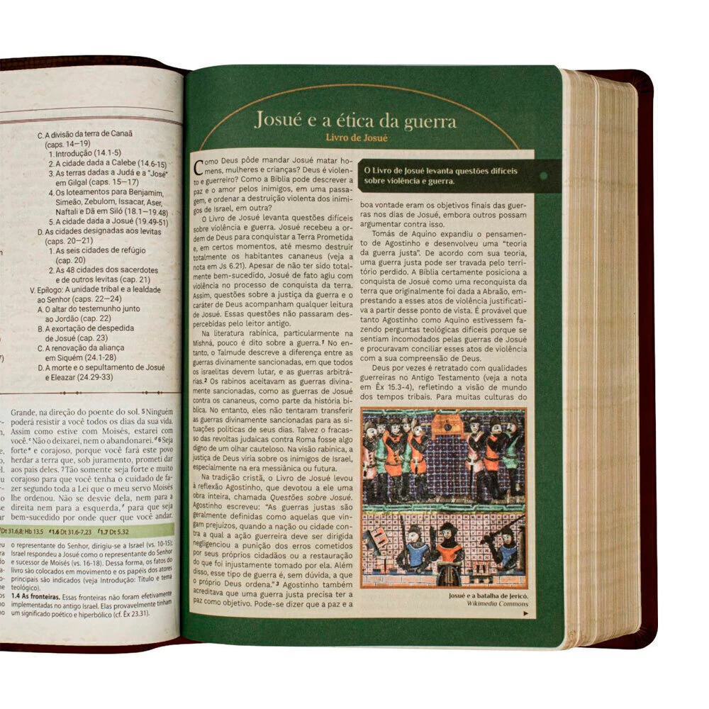 Bíblia de Estudo Igreja Primitiva | NAA | Capa Luxo Marrom