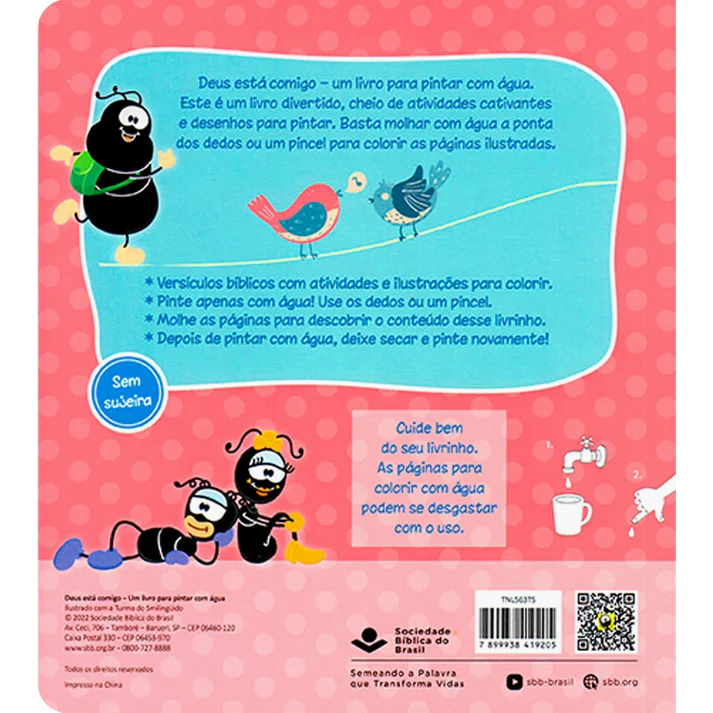 Deus está Comigo | Um Livro para Pintar com Água | Smilinguido