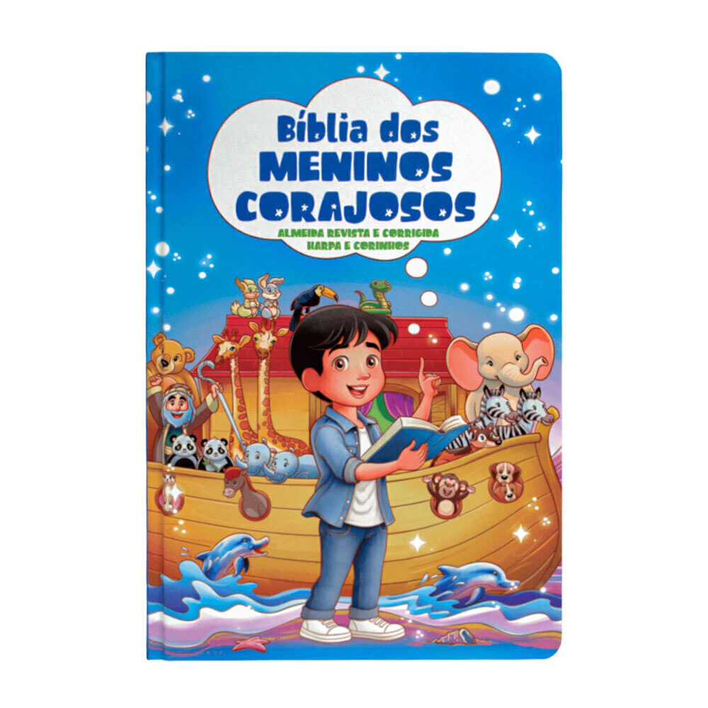 Bíblia dos Meninos Corajosos | ARC | Azul | Harpa Avivada e Corinhos | Capa Dura