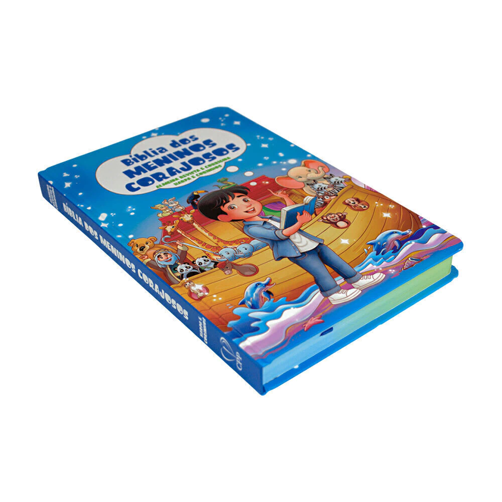 Bíblia dos Meninos Corajosos | ARC | Azul | Harpa Avivada e Corinhos | Capa Dura