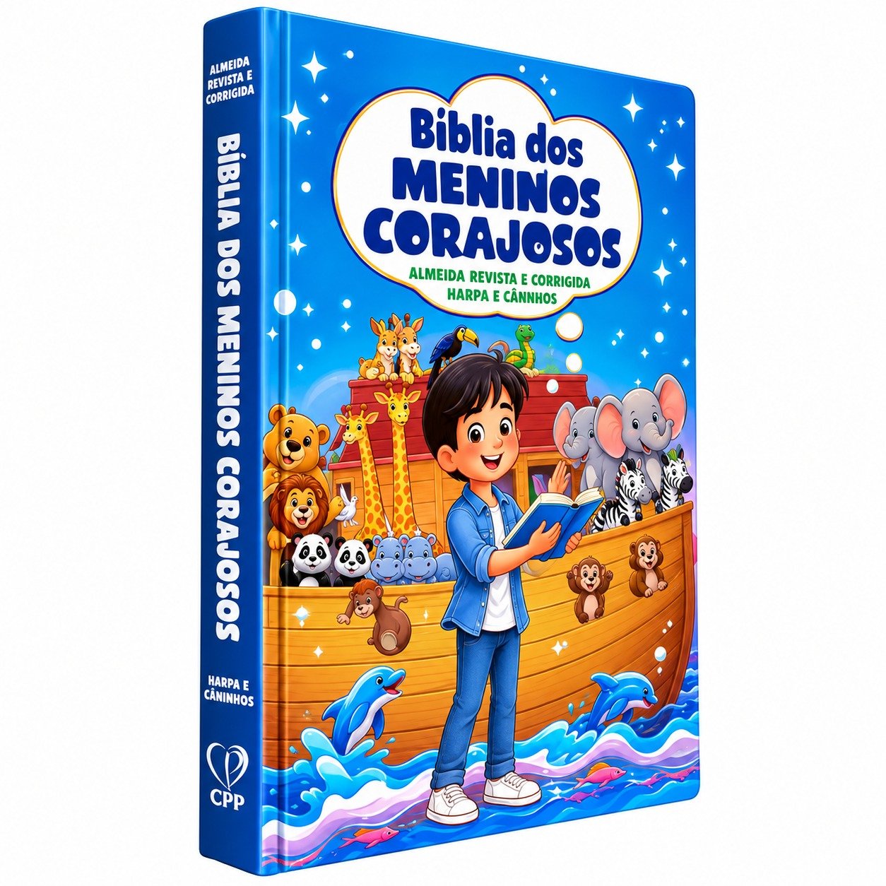 Bíblia dos Meninos Corajosos | ARC | Azul | Harpa Avivada e Corinhos | Capa Dura